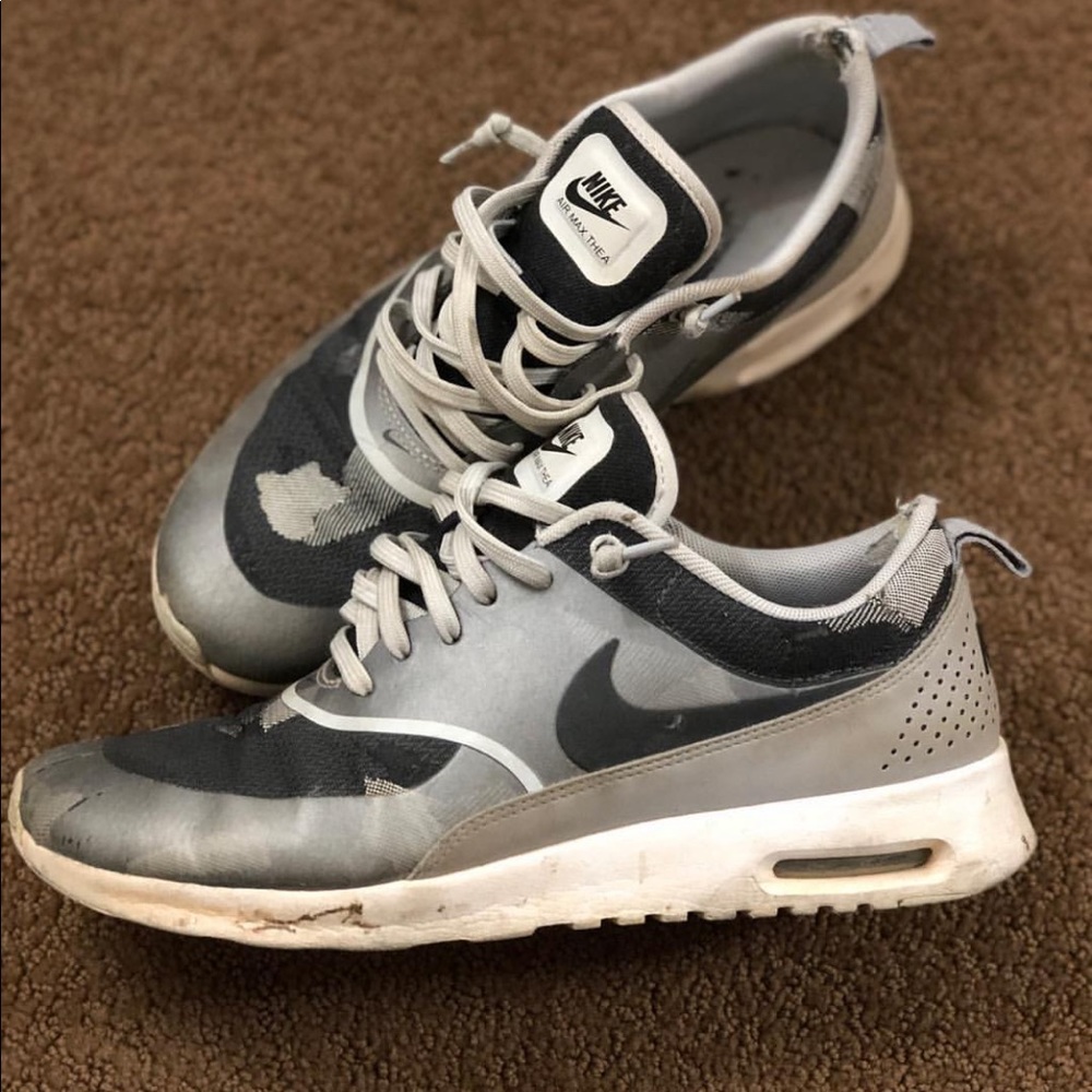 Silver and grey Nike Air Max Thea’s